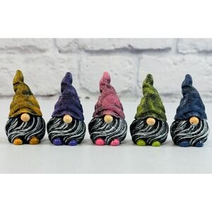 *BRAND NEW* 3" Resin Fairy Garden Mini Set of 5 Gnomes Statue Miniature Outdoor